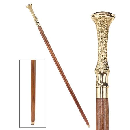 DESIGN TOSCANO Empress Collection: Kingsley Brass Solid Hardwood Walking Stick TV6217